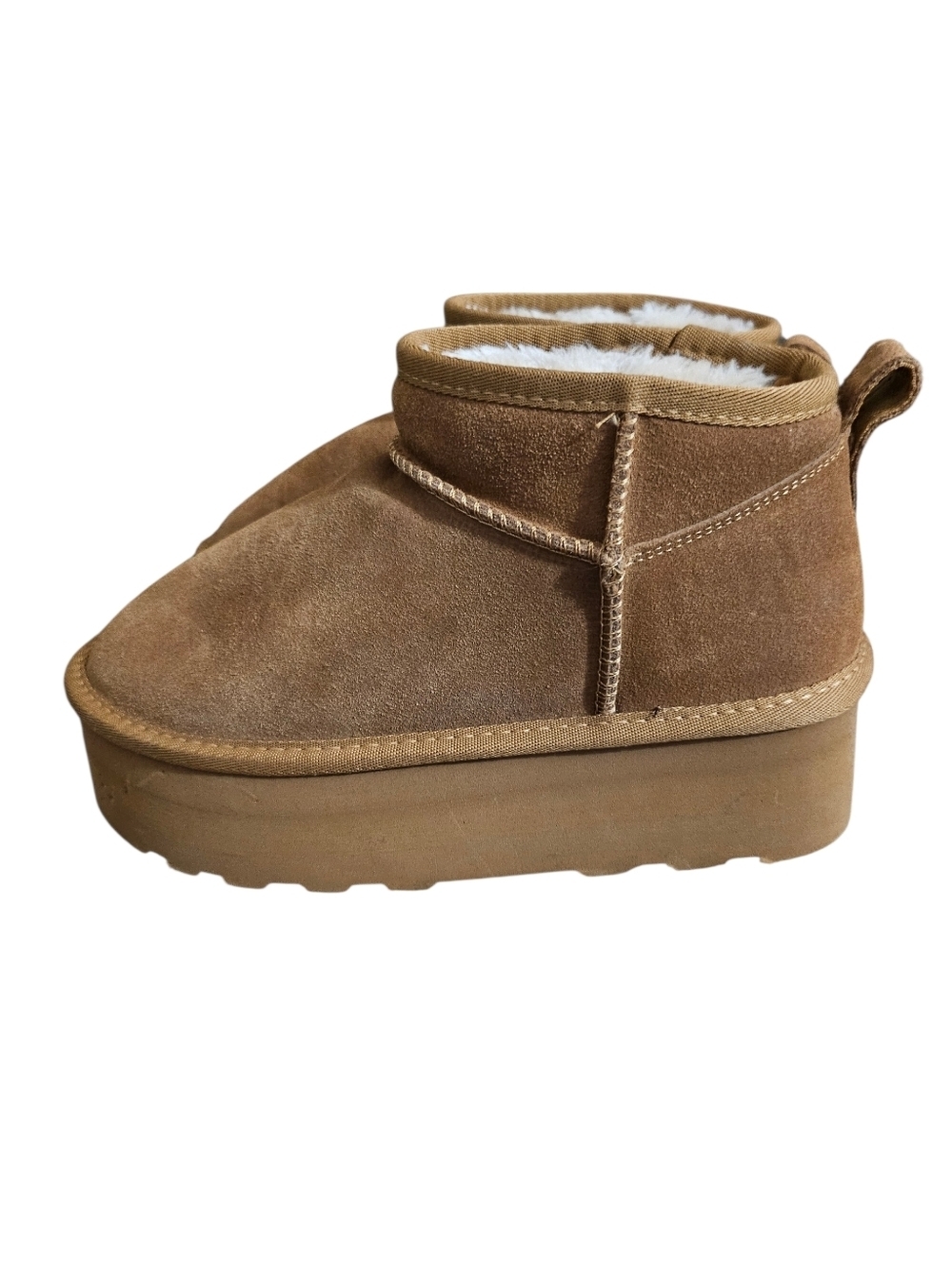 CUSHIONAIRE Hippy Chestnut Brown Suede Platform Ankle Boot - Picture 3 of 14